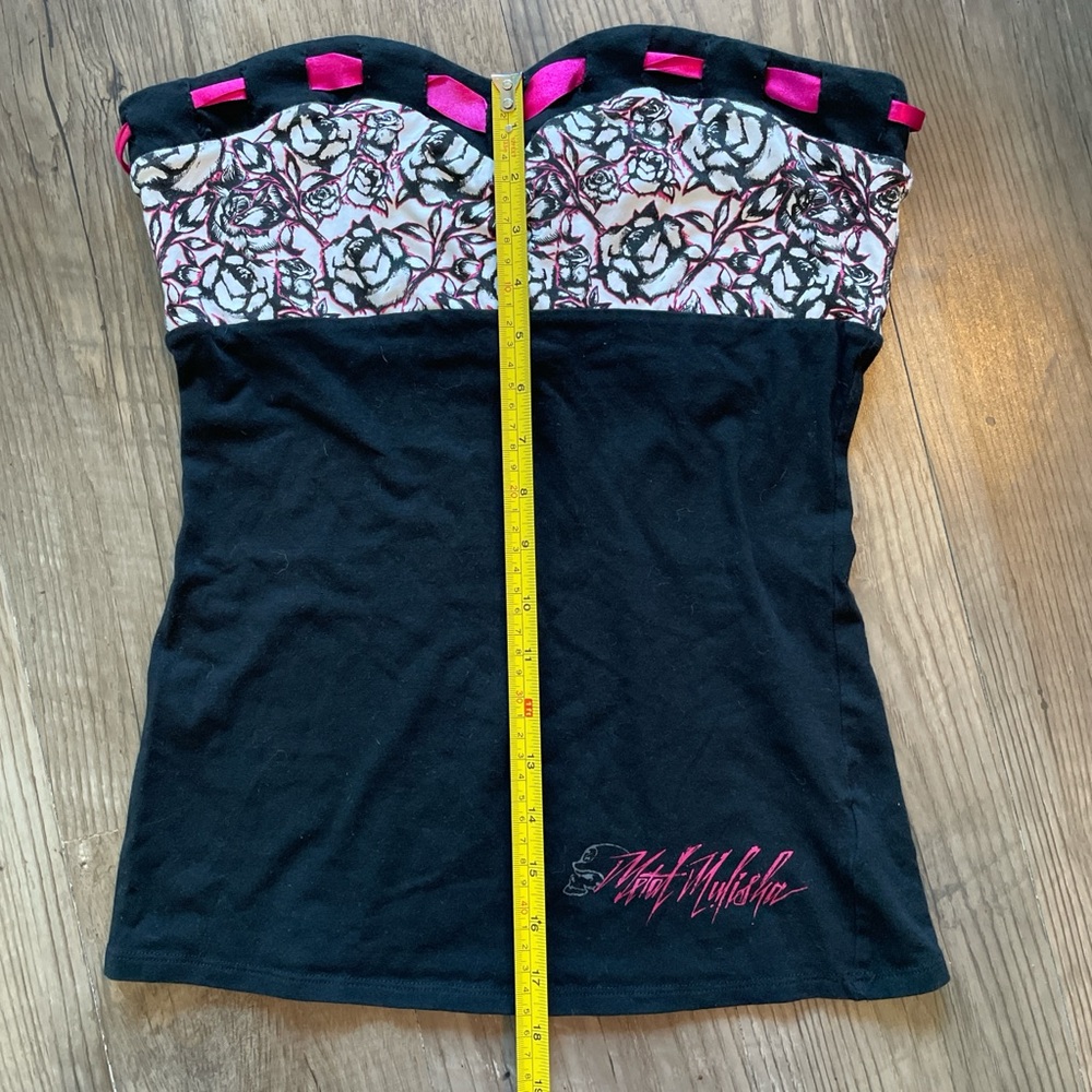 Black and Pink Strapless Top - Picture 5 of 5